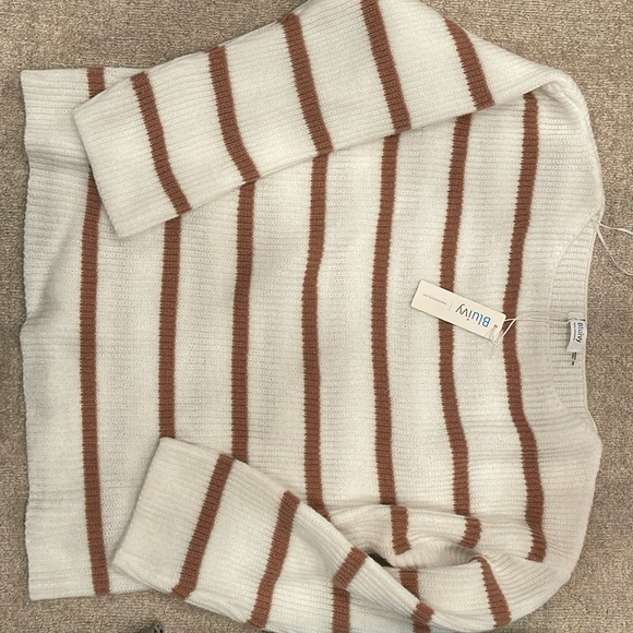 Women’s size small/medium Bluivy sweater with a boat neckline.  New with tags. - Picture 1 of 5